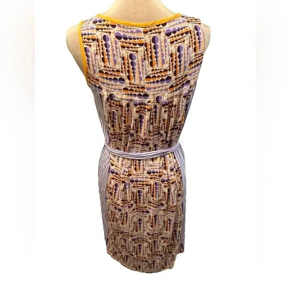 Uncle Frank Women's Size Small Dress Blue Multi Color Circles Artsy Belt Modern - Picture 3 of 10